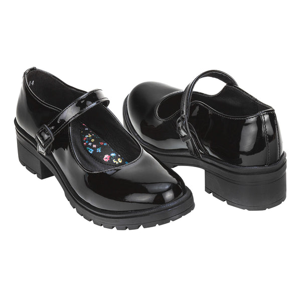 Zapato Escolar Niña Negro Charol Casual Bambino 02903