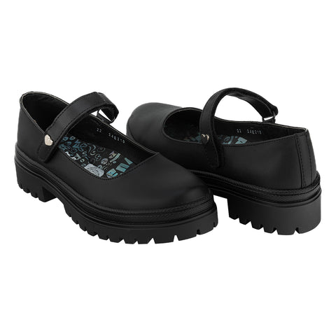 Zapato Escolar Negro Velcro Joven Blasito 05414