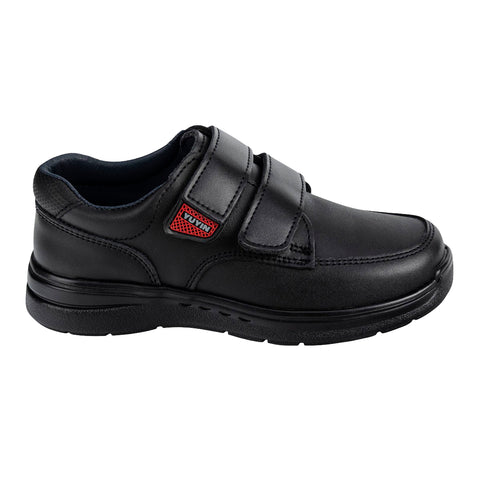 Zapato Escolar Clásico Velcro Negro Joven Yuyin 05600