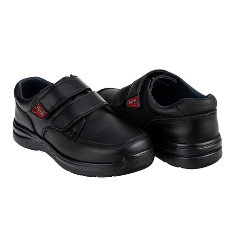 Zapato Escolar Velcro Negro Niño Yuyin 05598